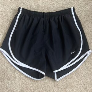Nike Dri-Fit tempo running athletic shorts black with white trim size M